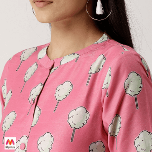 Women Pink Printed Maxi Dress Myntra