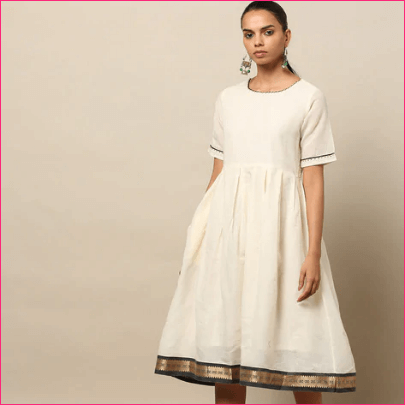 Indie Picks Kerala Kasavu Dress