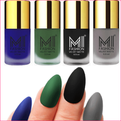 MI FASHION Velvet Dull Matte Nail Polish Set Blue