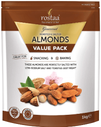 Rostaa Salted Almonds Value Pack, 1kg