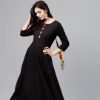 Nayo Women Black Solid Maxi Dress
